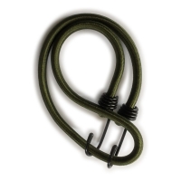 Elastinė tvirtinimo virvė su kabliukais, žalia 70cm