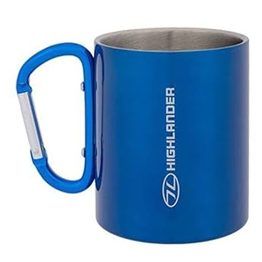 Nerūdijančio plieno puodelis su karabinu Highlander 300ml