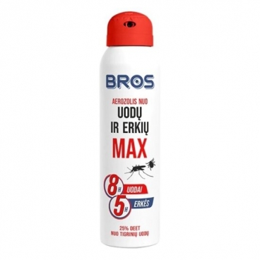 Aerozolis drabužiams nuo uodų ir erkių BROS  MAX 90 ml